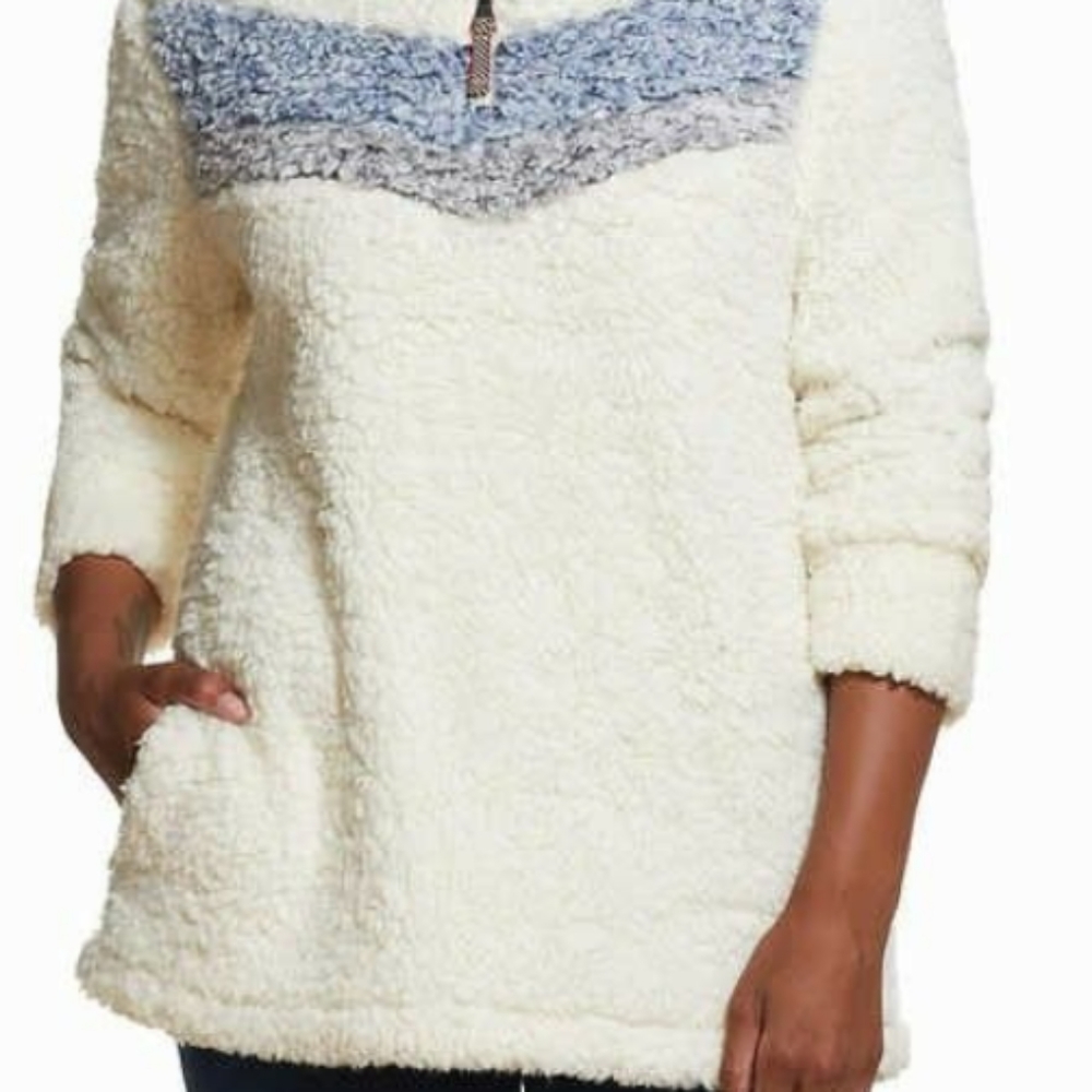 New! Weatherproof Vintage Cozy Sherpa 1/4 Zip Pullover Women Size M Medium NWT!